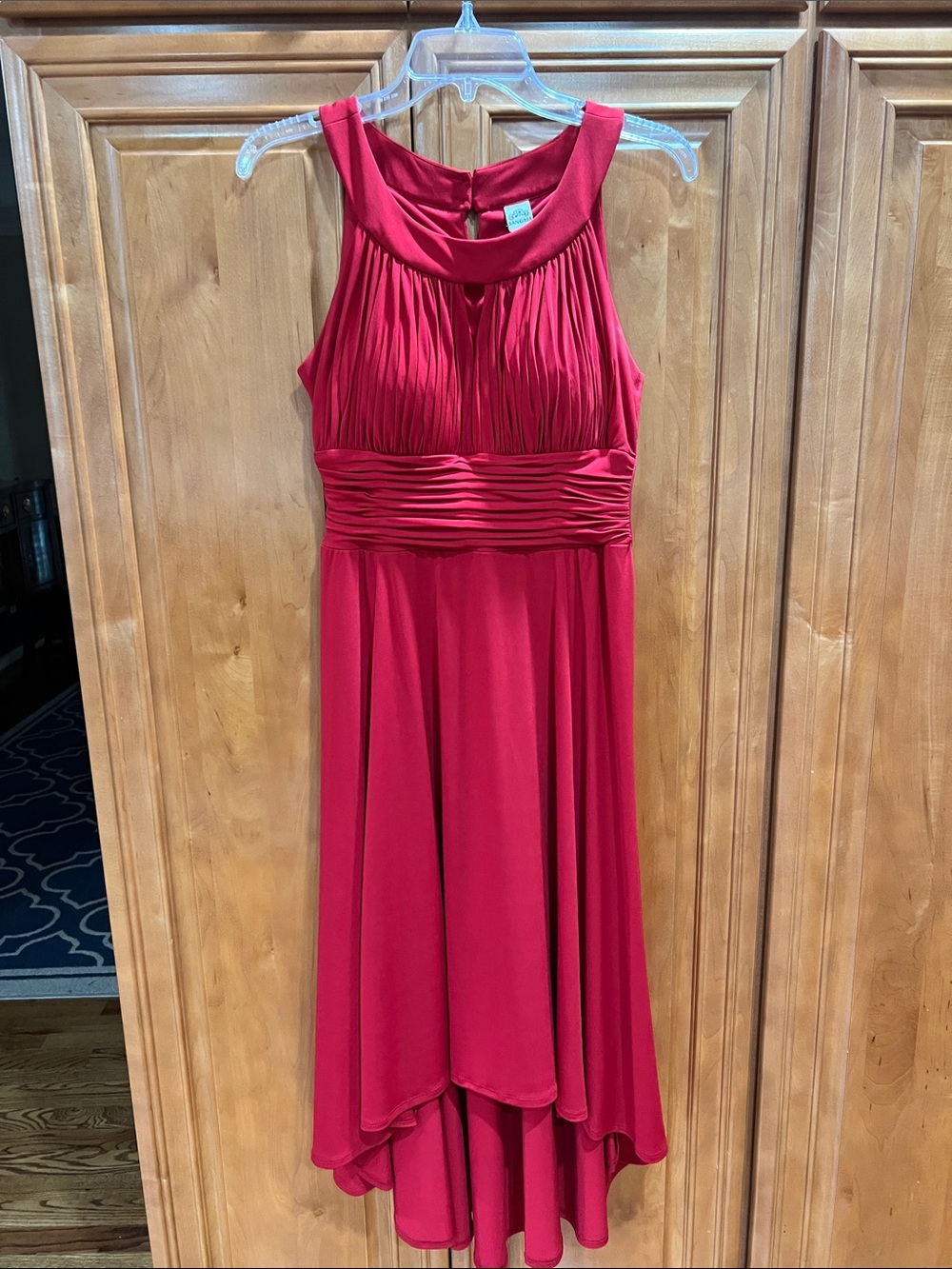 Signature by Sangria Sleeveless Red Pleated Bodice Cocktail Dress